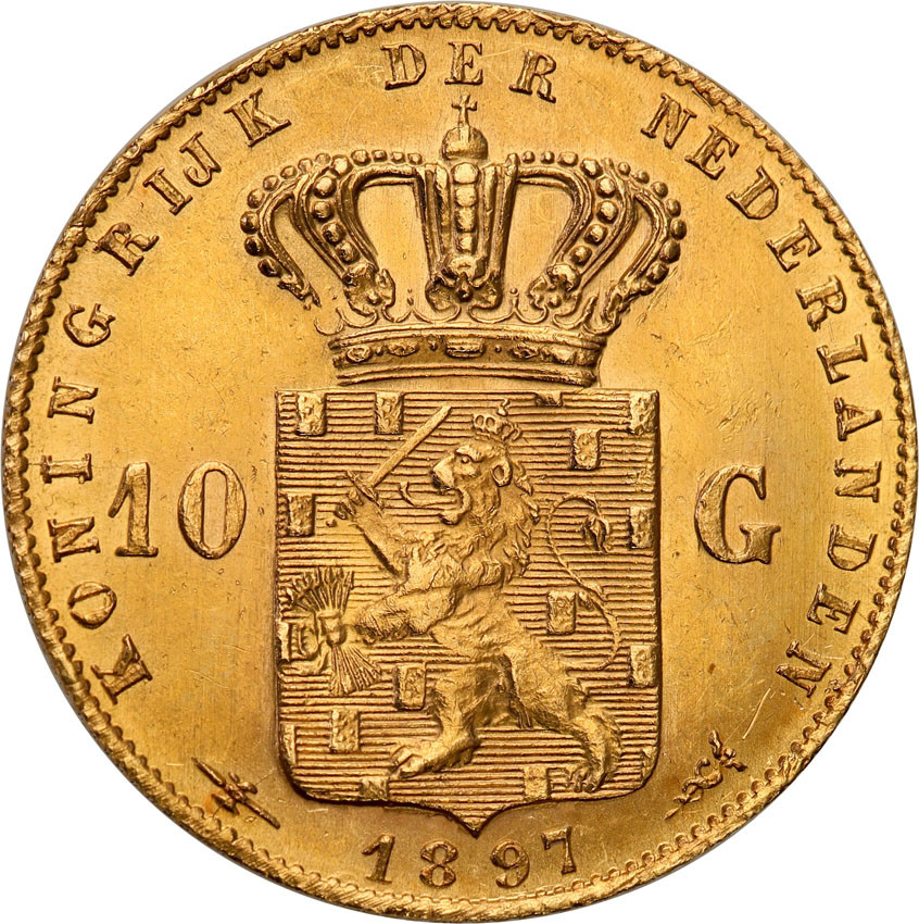 Holandia Wilhelmina (1890-1943) 10 Guldenów 1897 st.1-